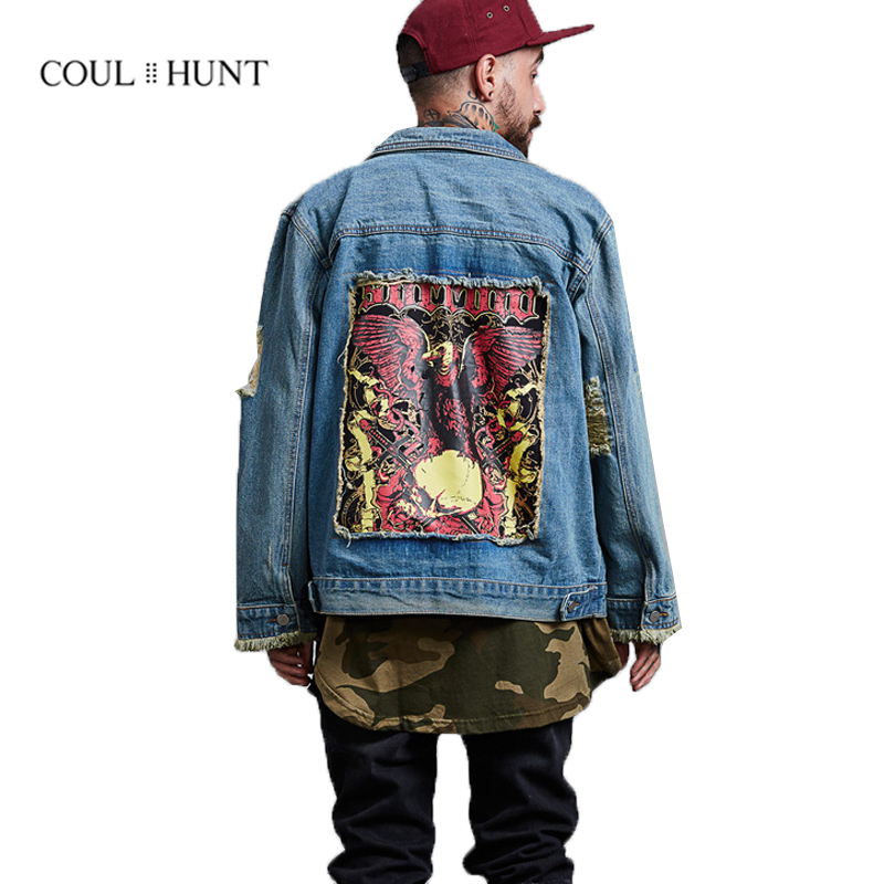 800x800 New Ripped Denim Jacket Men 2018 High Street Oil Painting Jacket - Painting Denim Jacket