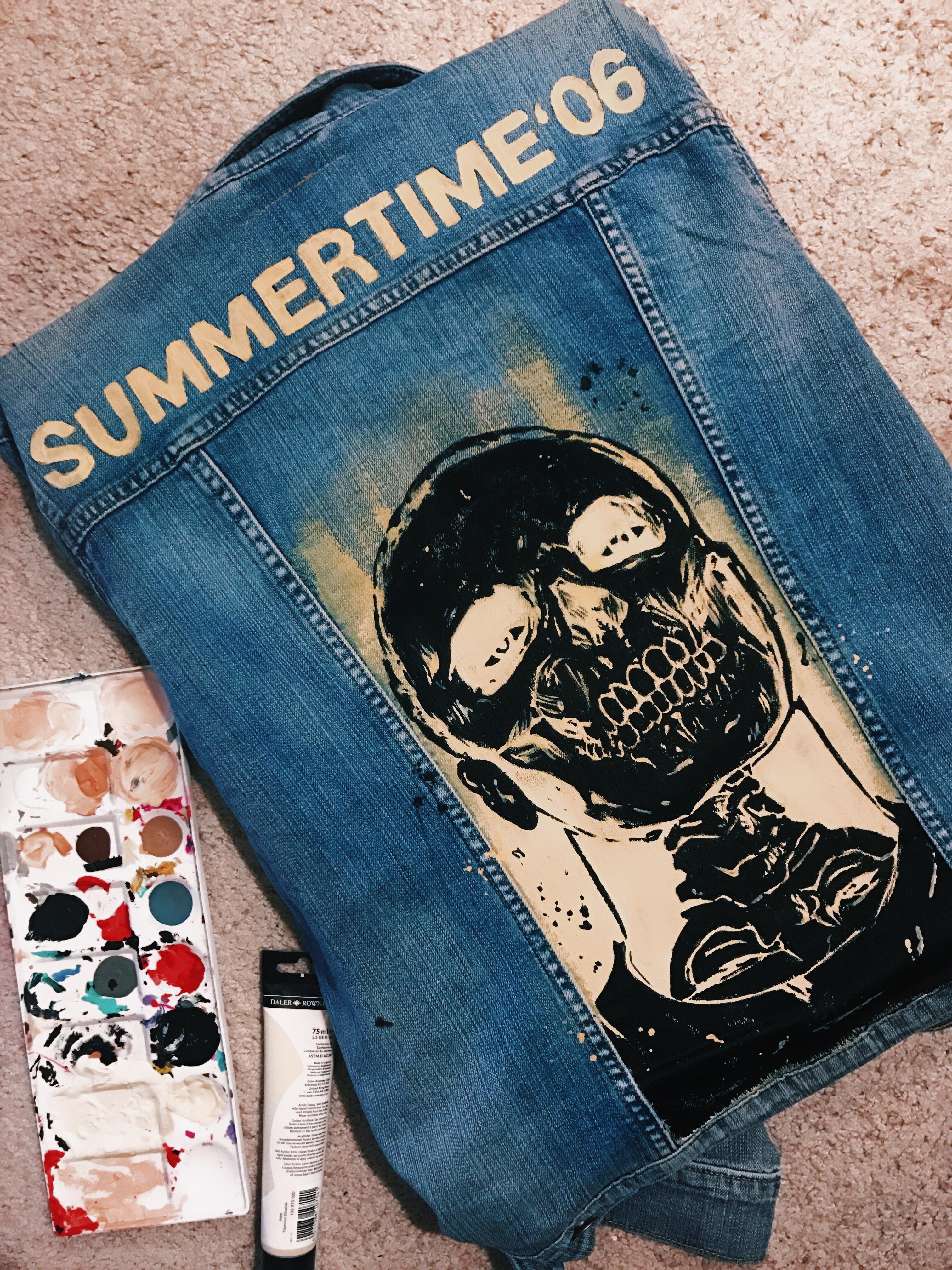 3024x4032 Painted Summertime - Painting Denim Jacket