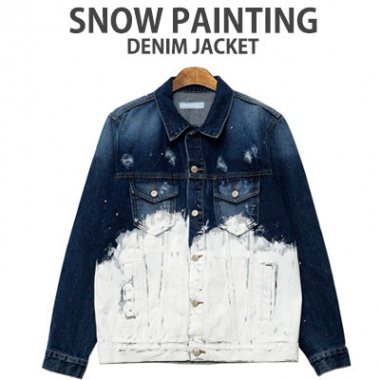 380x380 Street Fashion Style!snow Painting Denim Jacket Lt Street Fashion - Painting Denim Jacket