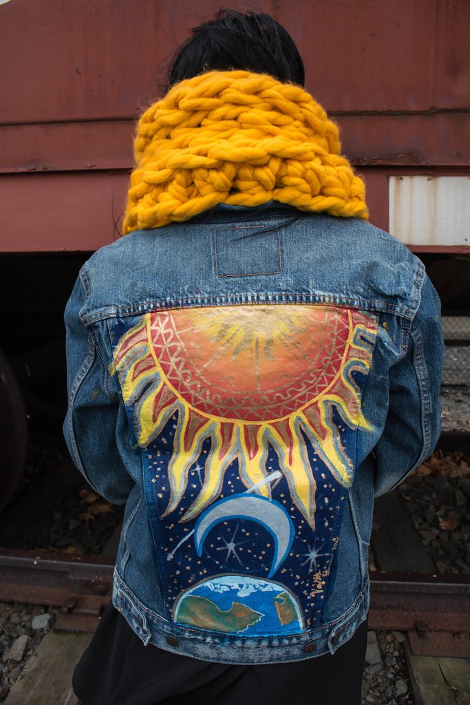 683x1024 Sold Out Align Yourself Hand Painted Revised Levis Denim Jacket - Painting Denim Jacket