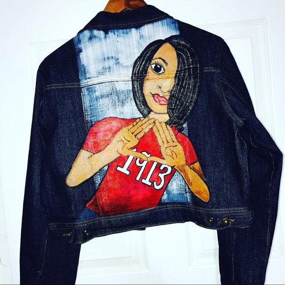 580x580 Gap Jackets Amp Coats Hand Painted Denim Jean Jacket Poshmark - Painting Denim Jacket