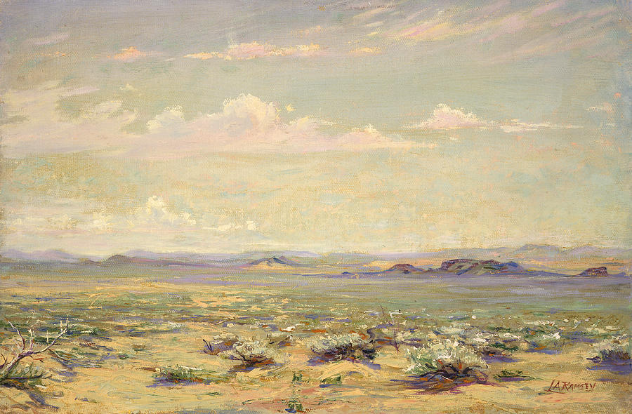 900x590 California Desert Painting By Lewis A Ramsey - Painting Desert
