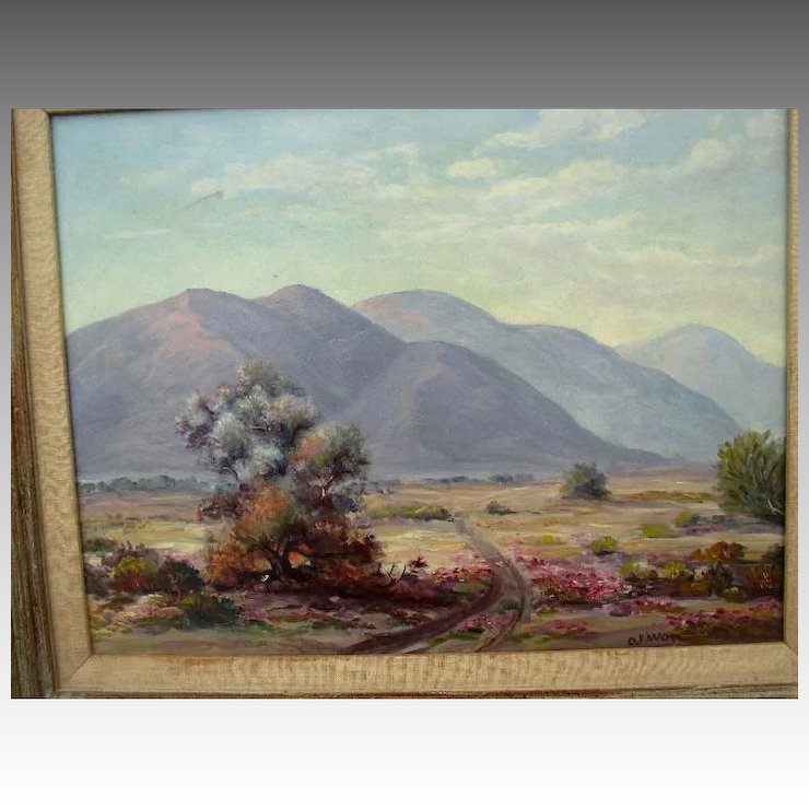 740x740 Original Desert Landscape Oil Painting - Painting Desert