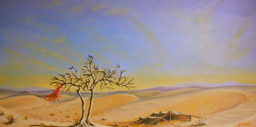 900x448 Saudi Desert Bedouin Tent Painting By Yvonne Ayoub - Painting Desert