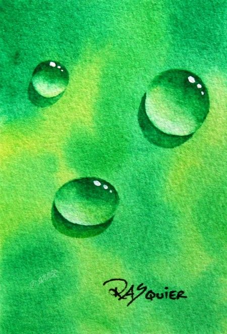 450x661 Items Similar To Lucky Dew Drop Original Watercolour Painting Aceo - Painting Dew Drops