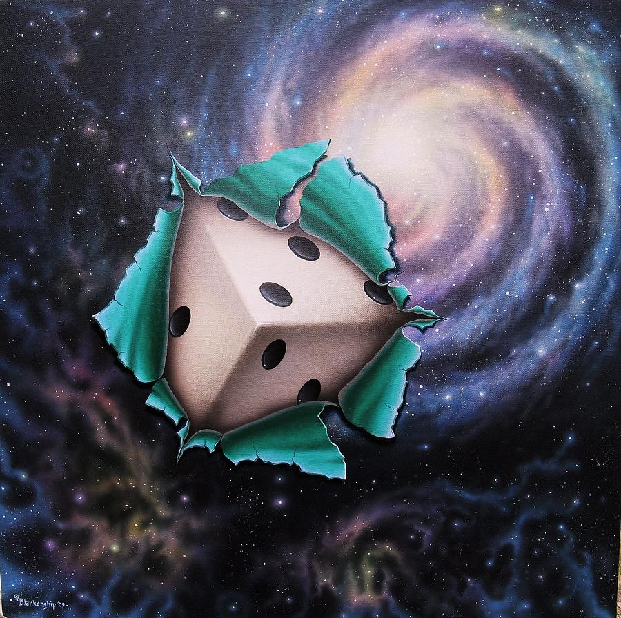 900x896 God Does Not Play Dice With The Universe. Einstein Painting By - Painting Dice