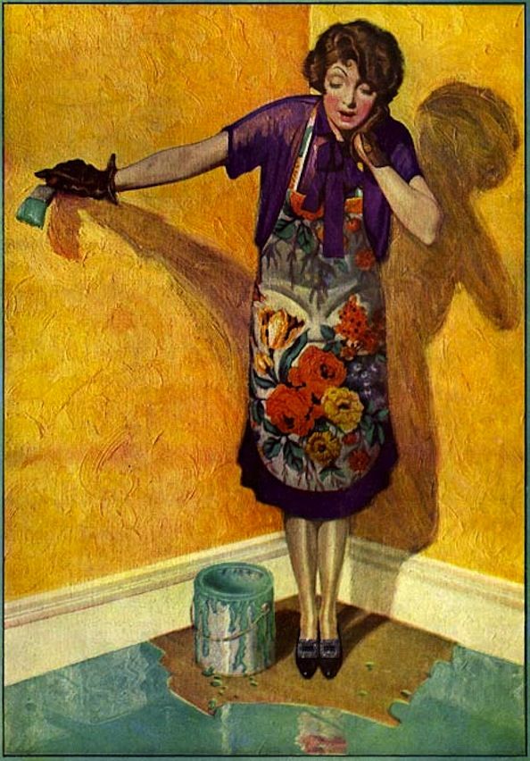 594x852 Oh No! A Painting Disaster. ~ Cover Illustration For Woman's Home - Painting Disaster
