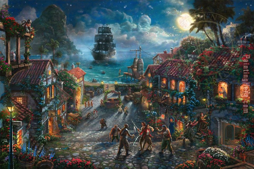 960x640 Thomas Kinkade Disney Dream Painting Anysize 50% Off - Painting Disney