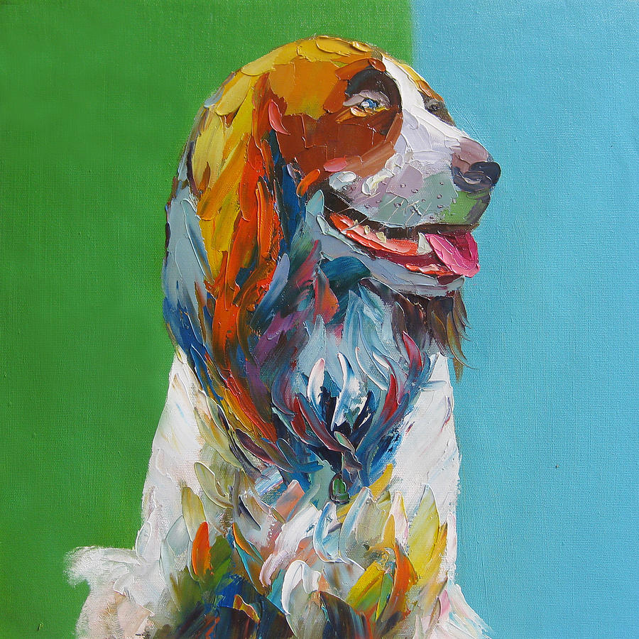 900x900 Palette Knife Painting Dog Portrait Painting By Enxu Zhou - Painting Dog Portraits Acrylic
