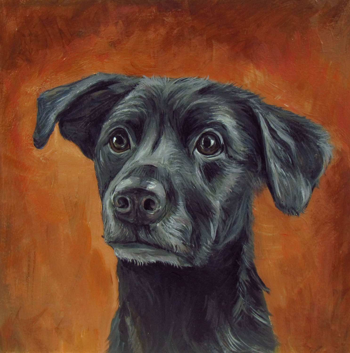 Портрет собаки акварелью
