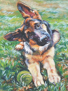 225x300 German Shepherd Dog Paintings Fine Art America - Painting Dogs