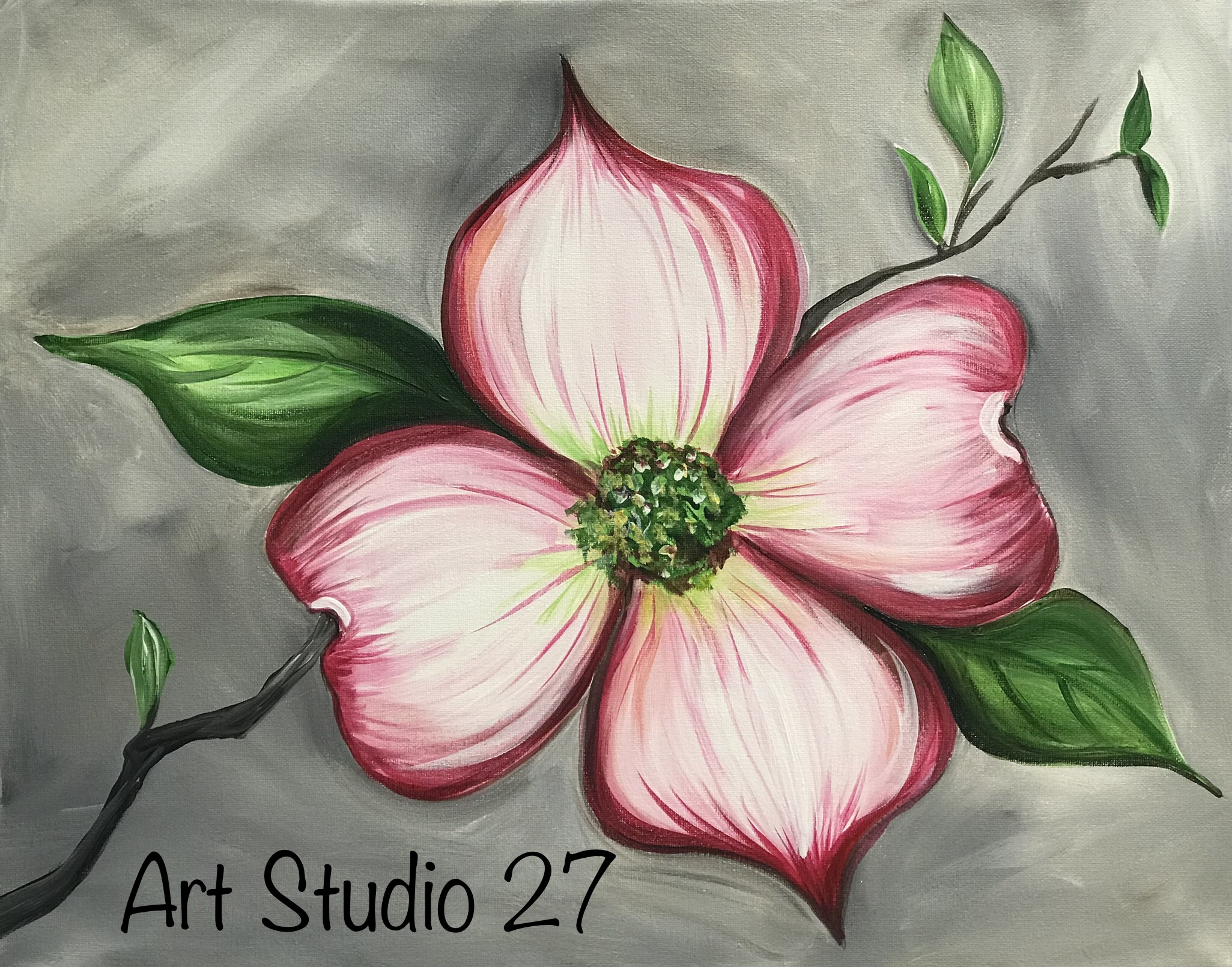 2051x1611 Sip And Paint - Painting Dogwood Flowers