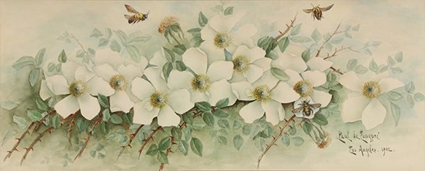 600x241 Still Life With Dogwood Flowers And Bees By Paul De Longpre On Artnet - Painting Dogwood Flowers