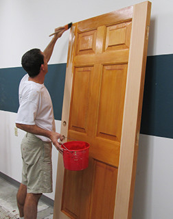 252x320 Hand Finishing A Douglas Fir Door - Painting Douglas Fir
