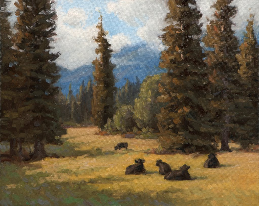 1024x816 Calahan Fine Art Blog Lounging Angus Amp Douglas Fir - Painting Douglas Fir