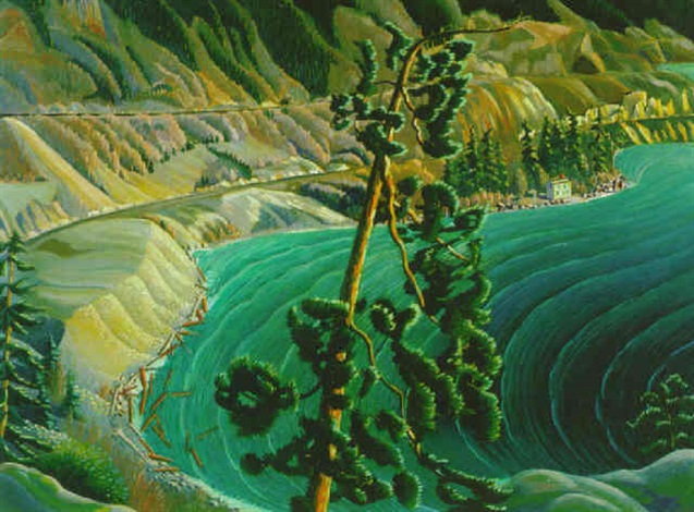 637x470 Shoreline, Douglas Fir, Howe Sound By Donald M. Flather On Artnet - Painting Douglas Fir