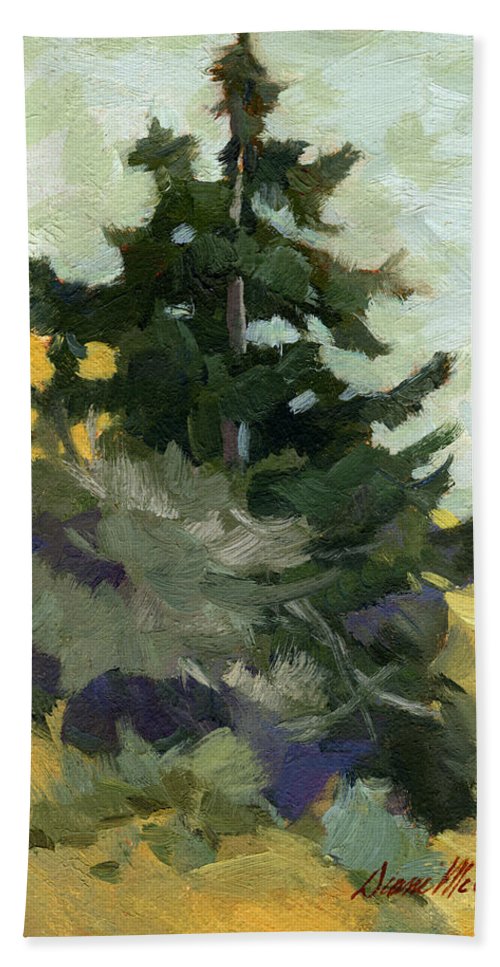 500x967 Douglas Fir In Washington Beach Sheet For Sale By Diane Mcclary - Painting Douglas Fir