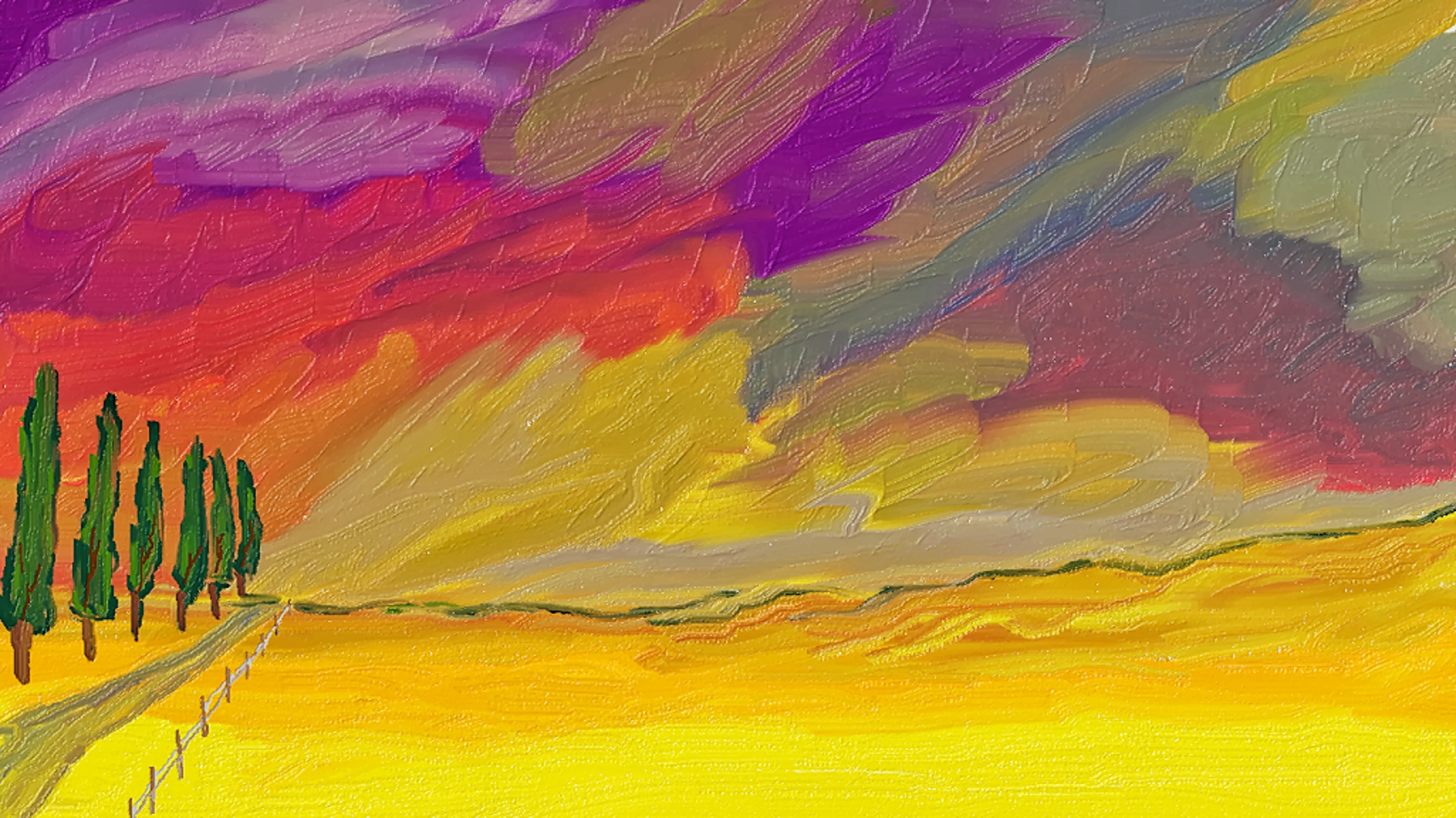 3417x1920 Free Images Landscape, Tree, Nature, Sky, Texture, Flower - Painting Drama