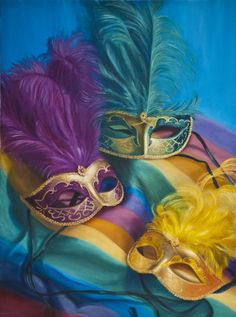 236x317 Mardi Gras Table Runner. Beautiful And Bright!! 64x14 Reversible - Painting Drama