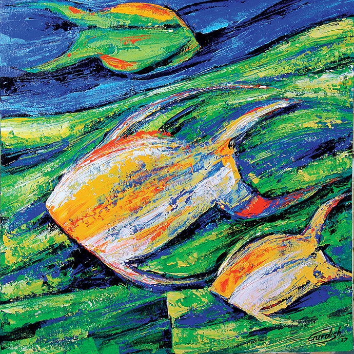 690x690 Flow Of Dreams 11 By Artist Gurdish Pannu Abstract, Painting - Painting Dreams