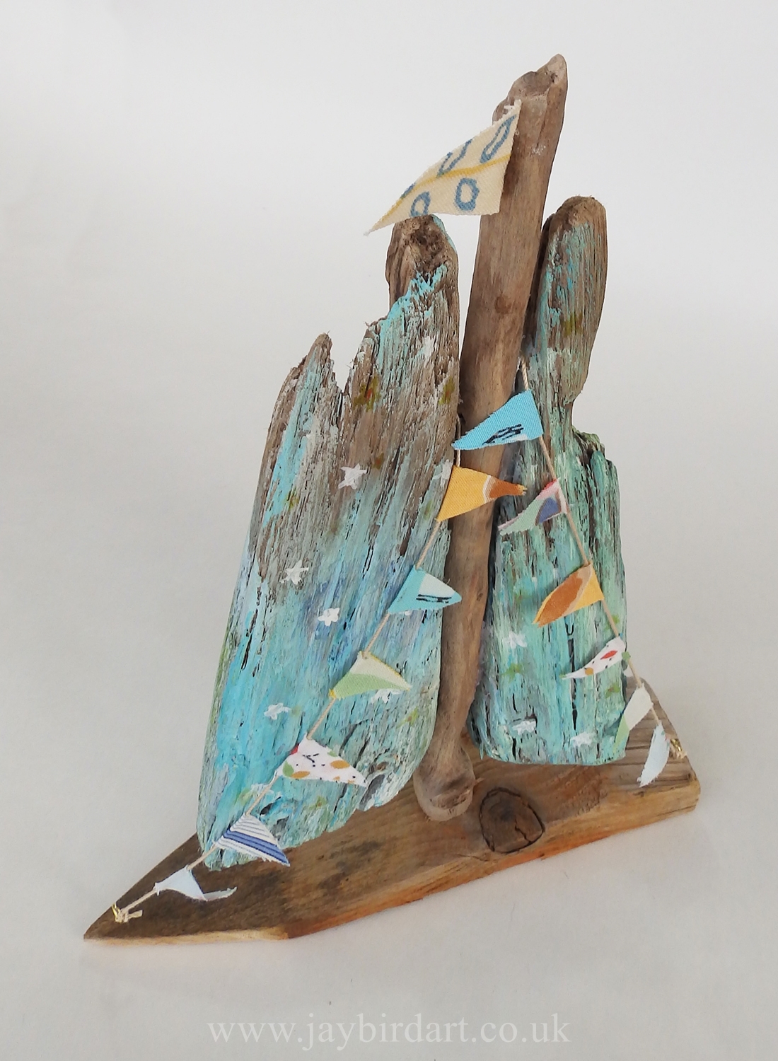 1100x1500 Morning Star Painted Driftwood Boat - Painting Driftwood Art