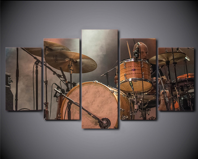 640x515 Hd Printed 5 Piece Canvas Art Music Drums Artwork Painting - Painting Drum