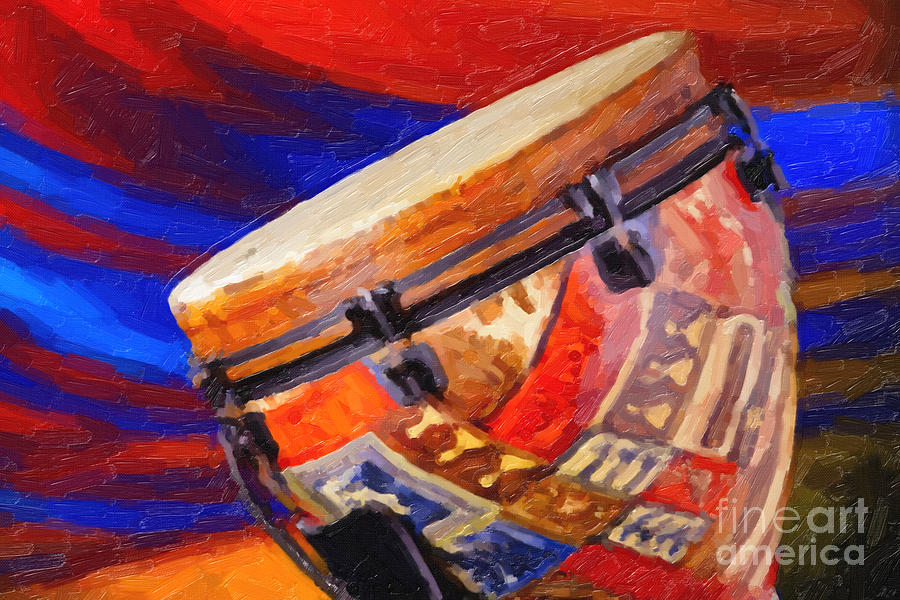 900x600 Modern Djembe African Drum Painting In Color 3337.02 Painting By - Painting Drum