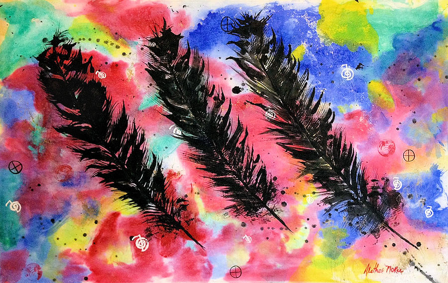 900x570 The Spirit Of Eagle Feathers Painting By Alethea Mckee - Painting Eagle Feathers