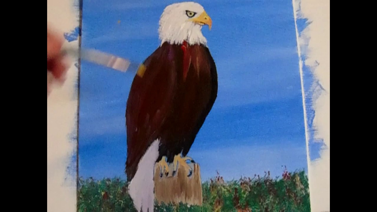 1280x720 How To Paint An Easy Eagle, Acrylic Painting For Beginners Lesson - Painting Eagle Feathers