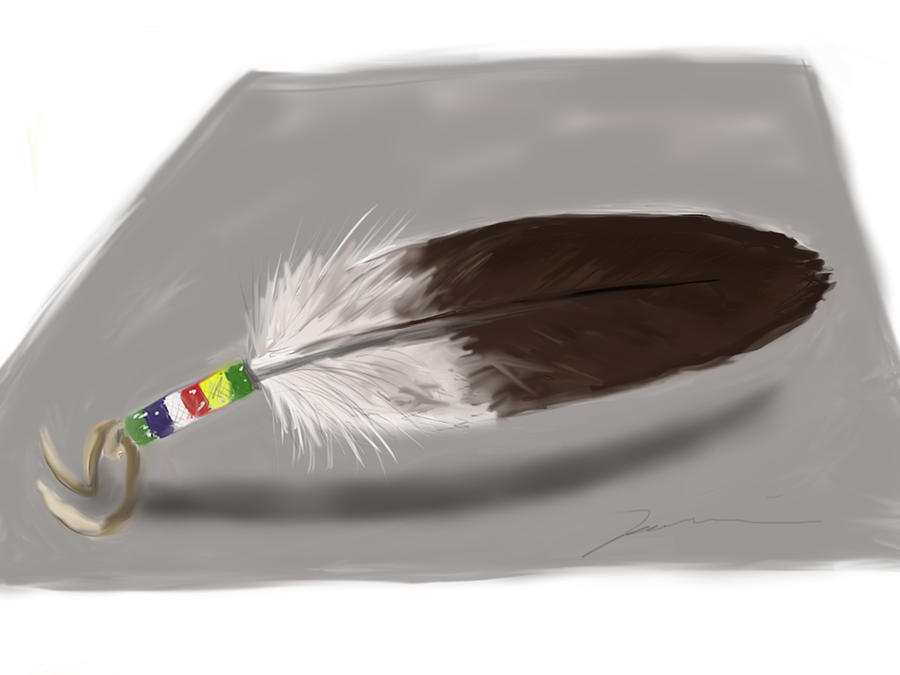 900x675 Bald Eagle Feather Painting By Jean Pacheco Ravinski - Painting Eagle Feathers