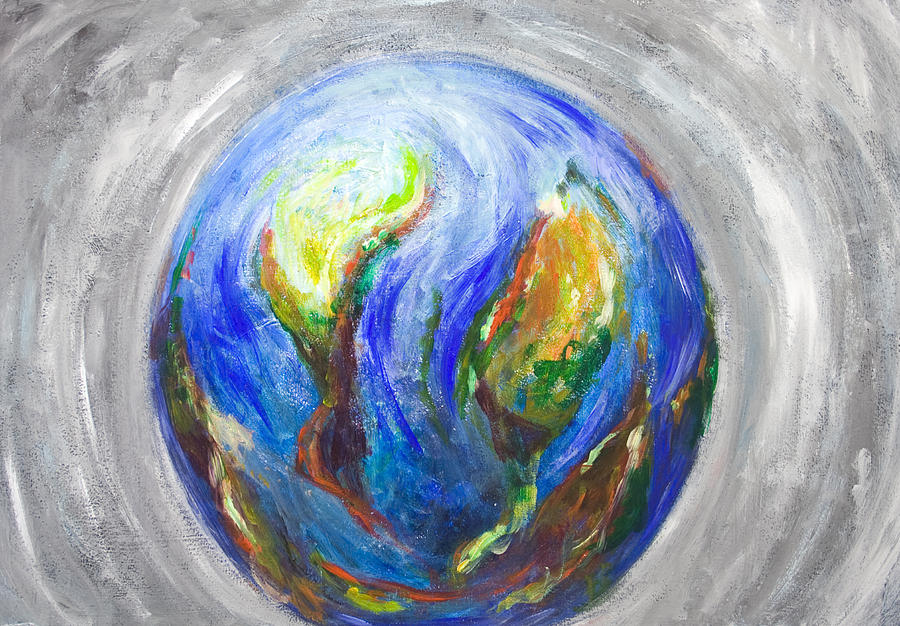 900x626 Earth In The Cradle Painting By Kazuya Akimoto - Painting Earth