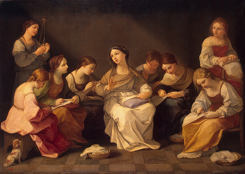 809x575 Education Of The Virgin 1640 1642 Painting Reni Guido Oil Paintings - Painting Education