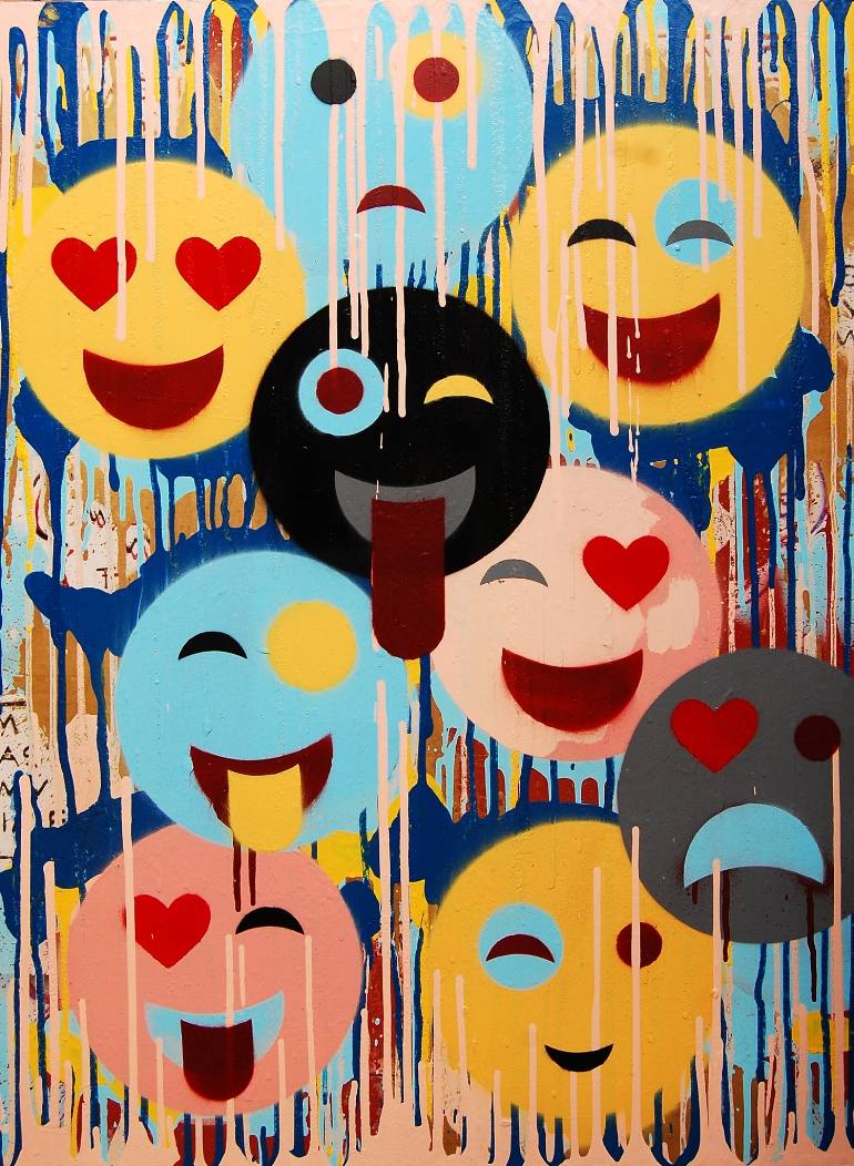 770x1052 Saatchi Art Emoji Drip - Painting Emoji