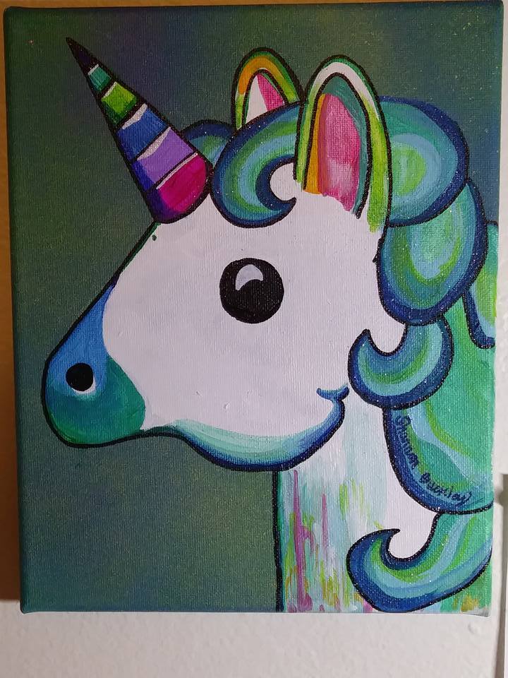 720x960 Unicorn Emoji Painting. Original Art By Shannon Buckley. Yoga Munkee - Painting Emoji