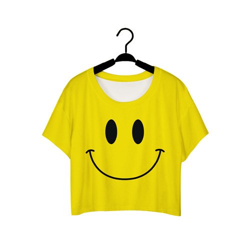 500x500 East Knitting Harajuku Style Girls Emoji Crop Top Graffiti - Painting Emoji