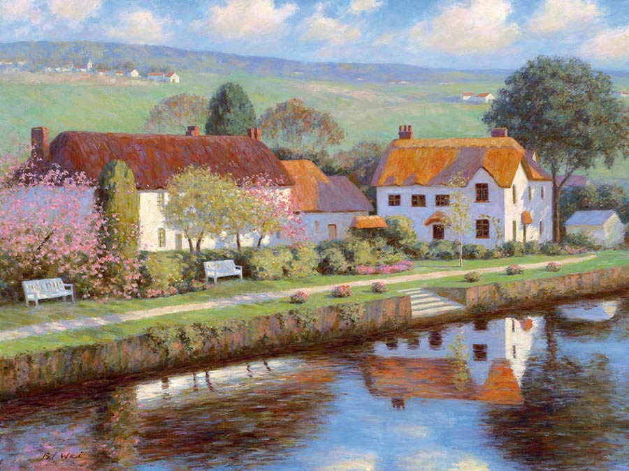900x675 Fine Art Canvas Prints From Bi Wei Art Of Impressionist Paintings - Painting English Countryside