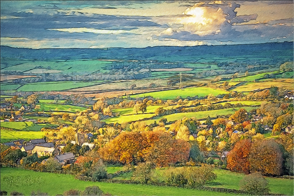1024x683 An English Countryside By Bfgl D34rzid By T Douglas Painting - Painting English Countryside