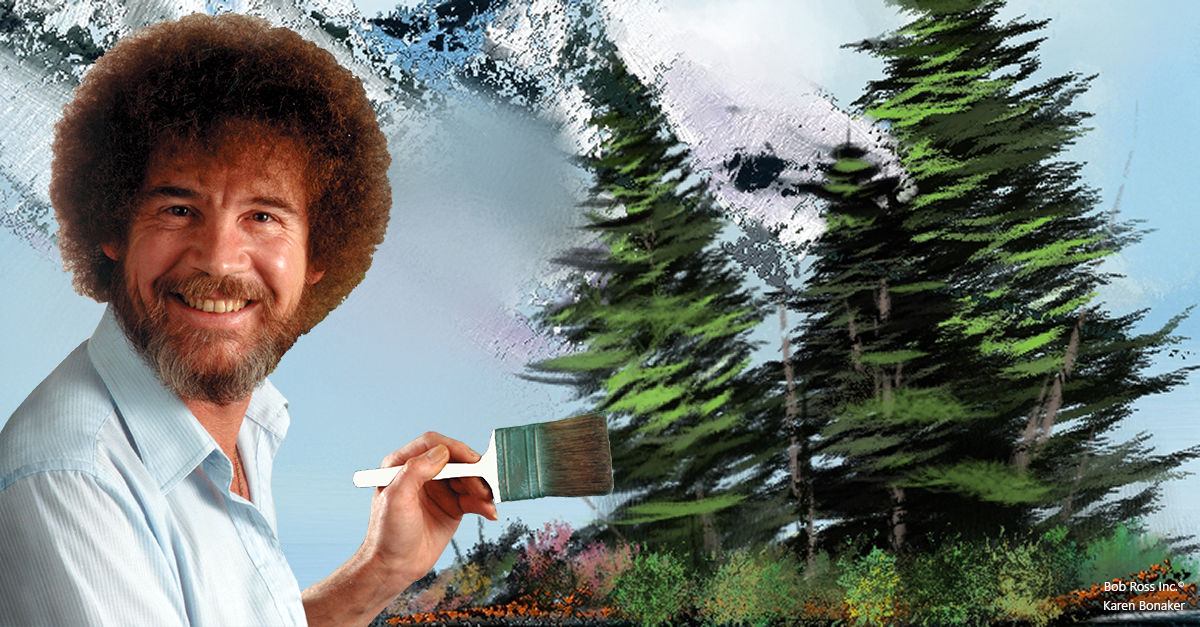 1200x627 Painting Happy Evergreen Trees - Painting Evergreen Trees