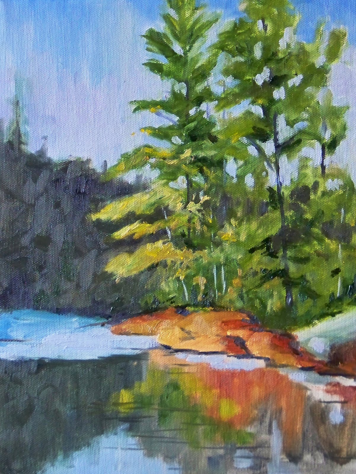 1202x1600 Painting Small Impressions Evergreen Shores - Painting Evergreen Trees