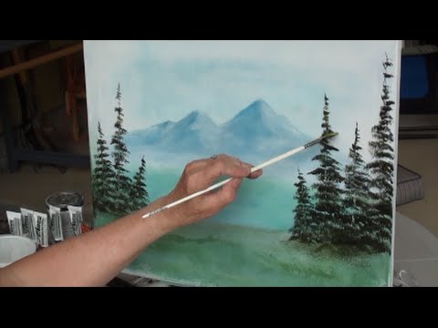 480x360 Painting With Yovette, How To Paint Evergreen Trees Pt 1 Oil - Painting Evergreen Trees