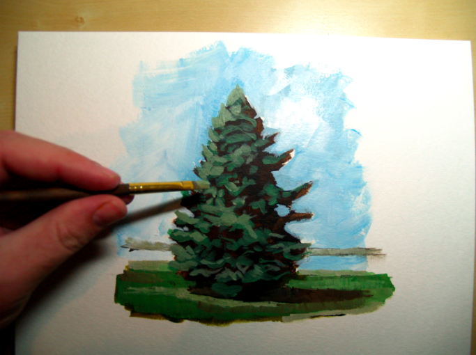 Painting Evergreen Trees at PaintingValley.com | Explore collection of ...