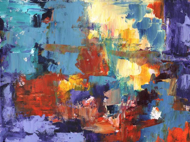 770x573 Saatchi Art Shes Smiling In A Crowd Abstract Expressionism By - Painting Expressionism