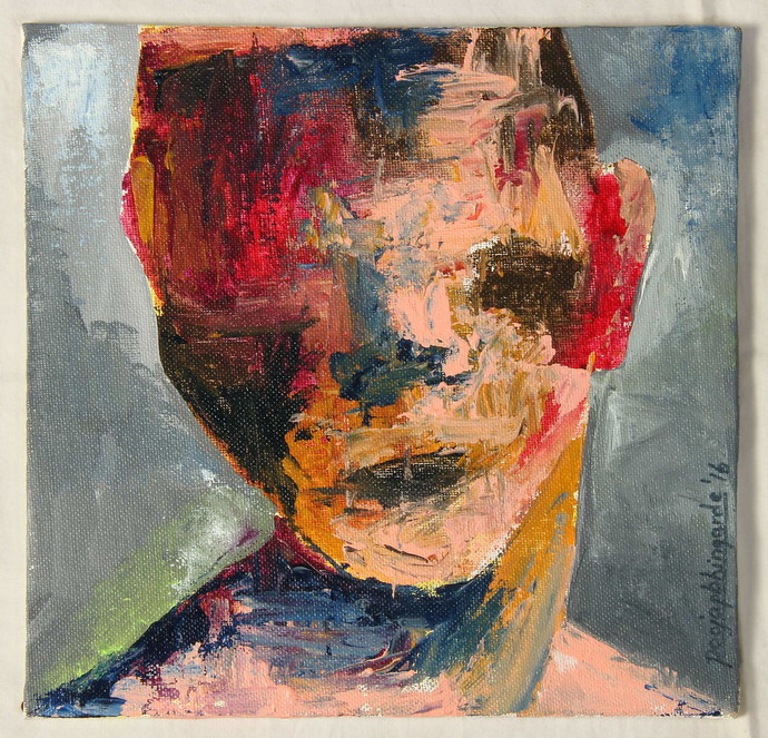 690x663 Distorted Identity By Artist Pooja Bhingarde Expressionism - Painting Expressionism