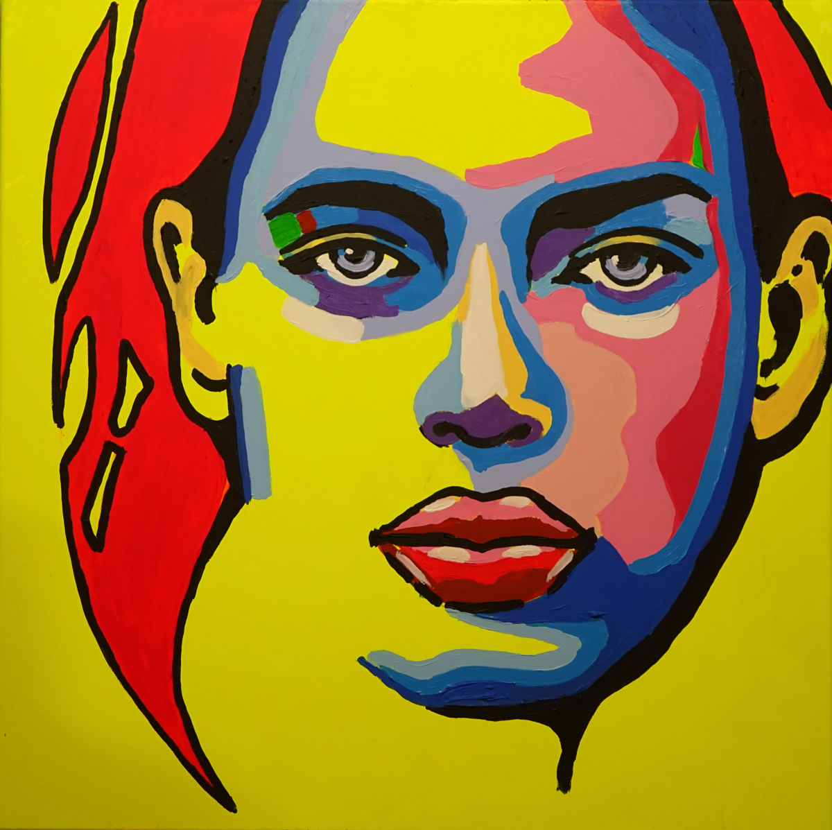 1200x1197 Yellow Face (Wojciech - Painting Faces On Canvas
