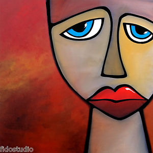 300x300 Abstract Art Faces Painting Original Modern Home Canvas Pop Wall - Painting Faces On Canvas