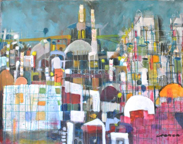 770x604 Saatchi Art Factory Perspective On Cement Plant Painting By - Painting Factory