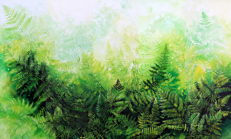 900x540 Forever Ferns Painting By Hanne Lore Koehler - Painting Fern