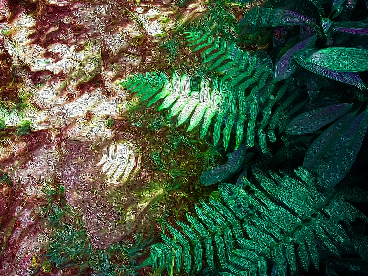 1260x945 Digital Oil Painting, Fern Digital Art Amp Textiles - Painting Fern