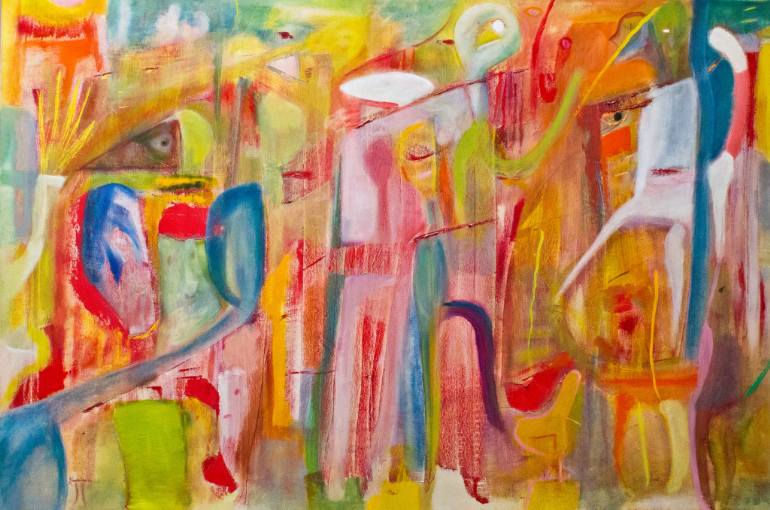 770x510 Saatchi Art Fiesta Painting By Flavio Cesarini - Painting Fiesta