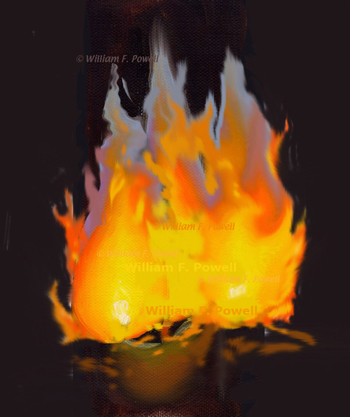 500x596 Free Painting Lesson How To Paint A Candle, Flame And Fire - Painting Fire